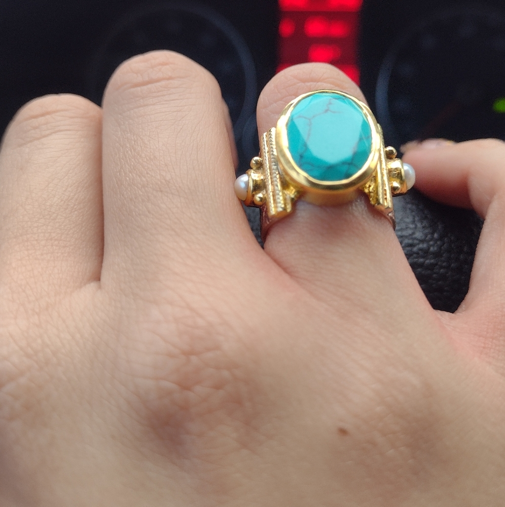 "Something Blue" Boutique Sterling Silver with Gold plated Ring